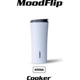 Cooker 400 ml 304 Paslanmaz Çelik Çift Kat Beyaz Termos
