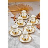 Cooker 6 Kişilik 180 ml Porselen Çay ve Kahve Fincan Takımı CKR3460 - Altın - 0 - 200 ml