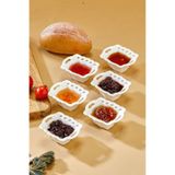 Cooker 6'lı Beyaz Mini Porselen Reçellik Sosluk Seti 7.9x6.5 Cm