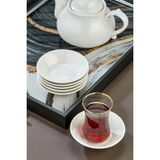 Cooker 6'lı Beyaz Porselen Çay Tabağı Seti Şık Minimalist Tasarım ve Dayanıklı Yapı