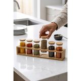 Cooker 6'lı Borosilikat Cam Bambu Standlı Baharatlık Seti CKR4569 - Şeffaf - 0,5 ml