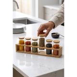 Cooker 6'lı Borosilikat Cam Bambu Standlı Baharatlık Seti CKR4569