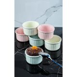Cooker 6lı Seramik Sufle Kabı ( Pembe-Krem-Yeşil)-9x5.5 Cm
