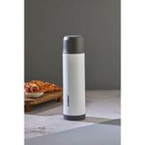 Cooker 750ML Çift Kat Paslanmaz Çelik Termos – Sızdırmaz, Çift Kapak Sistemi, 12 Saat Sıcak 24 Saat Soğuk - Beyaz
