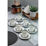 Cooker Aristona 6 Kişilik 180 Ml Porselen Duble Çay Ve Kahve Fincan Takımı Ckr3809