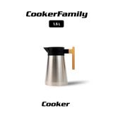 Cooker Bamboopour 1.5 Litre Paslanmaz Çelik Bambu Saplı Çelik Termos Ckr2090