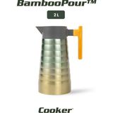 Cooker Bamboopour 2 Litre Paslanmaz Çelik Bambu Saplı Termos CKR2097 - Sarı - Turkuaz - 2 lt