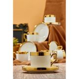 Cooker Ckr3523 Gold Yaldızlı 6 Kişilik 220 ML Porselen Çay ve Kahve Fincan Takımı