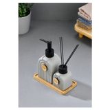 Cooker CKR3885 2'li 320 ml Seramik Bambu Standlı Banyo Seti