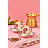 Cooker Lavinya 2 Kişilik 90 ml Porselen Kahve Fincan Takımı, Pembe