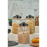 Cooker Lüx 30 cm 4.5 Lt Nostalji Seri Cam Kavanoz Saklama Kabı, Siyah
