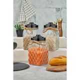 Cooker Nostalji Serisi Cam Kavanoz 25CM Siyah (1 Adet)