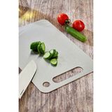 Cooker Paslanmaz Çelik Silikonlu Kesme Tahtası 33X23 cm – Kaymaz, Hijyenik ve Dayanıklı Mutfak Kesme Tahtası - 33 x 23 cm