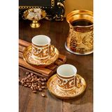 Cooker Royal Crest 90 ml 2 Kişilik Porselen Kahve Fincan Takımı CKR3870 - Beyaz
