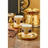 Cooker Royal Crest 90 ml 2 Kişilik Porselen Kahve Fincan Takımı CKR3870 - Siyah