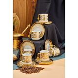 Cooker Royal Crest 90 ml 6 Kişilik Porselen Kahve Fincan Takımı CKR3869 - Beyaz