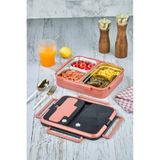 Cooker YK-1392 Paslanmaz Çelik 3 Haznesiz Yemek Termosu, Pembe
