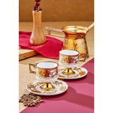 Cooker Zerina 2 Kişilik 90 ml Porselen Kahve Fincan Takımı CKR4529 - Bordo