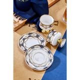 Cooker Zerina 2 Kişilik 90 ml Porselen Kahve Fincan Takımı CKR4529 - Lacivert