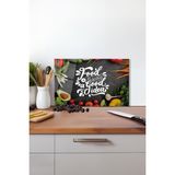 Cooking Is My Possion Cam Kesme Tahtası Silikon Ayaklı Isıya Kırılmaya Dayanıklı Sunum Kesim Tablası - 30 x 45 cm