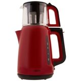 Cookplus 1501 Retro Kırmızı Çay Makinesi 1,9 lt Su Isıtıcı ve 0,9 lt Demlik Kapasitesi ile Enerji Tasarruflu