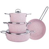 Cookplus Biogranit Alfa Pink 7 Parça Tencere Seti