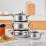 Cookplus Heybeli 8 Parça 18 10 Paslanmaz Çelik Tencere Seti