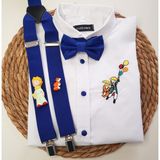Cool Bebe Küçük Prens Konseptli Askıpapyon Gömlek - Beyaz - Saks Mavi - 8 Yaş