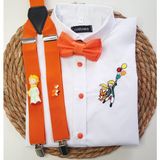 Cool Bebe Küçük Prens Konseptli Askıpapyon Gömlek - Turuncu - 7 Yaş