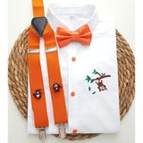 Cool Bebe Maymun Kukuli Askı Papyon Gömlek - Turuncu - 7 Yaş