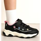 Cool Bella-Ptk 26/30 Kız Çocuk Cırtlı Sneaker Spor Ayakkabı - Siyah