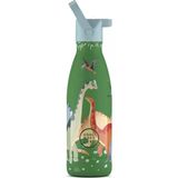 Cool Bottles Çelik Termos Pipetli Matara - The Kids Bottle - Jurassic Era 350Ml