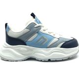 Cool C.birian Bağlı Cırtlı Ortopedik Kalın Taban Sneakers Çocuk Spor Ayakkabı - Beyaz - Mavi