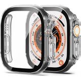 Cool Cold Apple Watch Ultra / Ultra 2 Pro* 49MM * 360 Tam Önü Cam Tpu Ekran ve Kasa Koruyucu Ultura Kılıf - Saydam