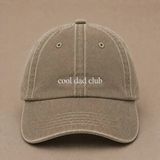 Cool Dad Club Nakışlı Vintage Yıkamalı Erkek Kep Şapka Babalar Günü Özel Sipariş - Standart - Bej