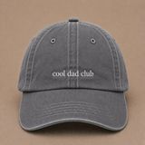 Cool Dad Club Nakışlı Vintage Yıkamalı Erkek Kep Şapka Babalar Günü Özel Sipariş - Standart - Gri