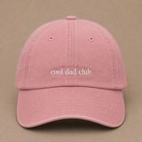 Cool Dad Club Nakışlı Vintage Yıkamalı Erkek Kep Şapka Babalar Günü Özel Sipariş - Standart - Pembe