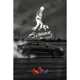 Cool Effect Yürüyen Atatürk Araba Cam Stickerı - Oto Arka Cam Kesim Folyo
