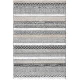 Cool Halı Adora Gri Pamuk Halı Kilim Çizgili Rustik Dokuma Kabartmalı Yumuşak İnce Oturma Odası Salon Halısı
