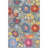 Cool Halı Coloris Çiçekli Renkli Halı Retro Floral Maximalist Tasarım İnce Yazlık Ev Dekoratif Genç Odası Halı