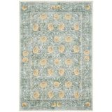 Cool Halı Daisy Mint Yeşili Halı Çiçekli Bohem Dokuma Şönil Halı Rustik Tarz Vintage Halı