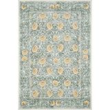 Cool Halı Daisy Mint Yeşili Yıkanabilir Çiçekli Bohem Dokuma Şönil Halı Rustik Tarz Vintage Halı Mint Yeşil/Su Yeşil/Gri