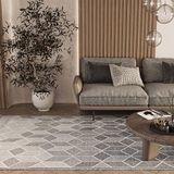 Cool Halı Elit 03 Gri Bukle Salon Halısı Modern Mutfak Halısı Geometrik Halı Koridor Halısı Yolluk