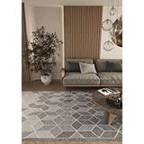 Cool Halı Elit 03 Gri Salon Halısı Bukle İskandinav Halı Yolluk Etnik Mutfak Halısı Koridor Halısı