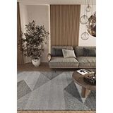 Cool Halı Elit 08 Gri Salon Halısı Bukle İskandinav Halı Yolluk Etnik Mutfak Halısı Koridor Halısı