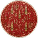 Cool Halı Galata 08 Kırmızı Salon Halısı Bohem İskandinav Bambu Halı El Dokuma Yuvarlak antre halısı