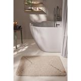 Cool Halı Glenn Bej Rengi Tekli Yıkanabilen Çift Taraflı El Dokuması Örgü Desen Tasarım Banyo Lavabo Paspası