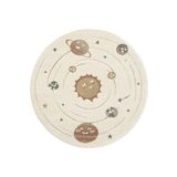 Cool Halı Klein 02 Renkli Yuvarlak Çocuk Halısı Gezegen Figürlü Dokuma Bebek Halısı Kalın Çocuk Odası Halısı