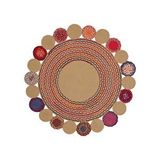 Cool Halı Luke 416 Renkli Yuvarlak Halı Bohem Örgü Hasır Kilim Dekoratif Mutfak Balkon Banyo Halısı Çok Renkli