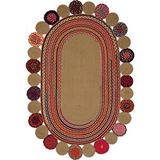 Cool Halı Luke 431 Renkli Oval Halı Paspas Örgü Hasır Kilim Yolluk Bohem Mutfak Balkon Banyo Halısı Çok Renkli